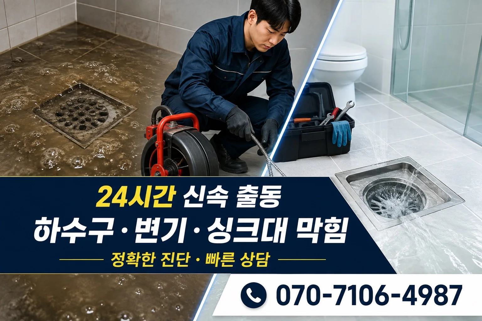 은솔배관 욕실 배수 전후 점검 서비스 안내